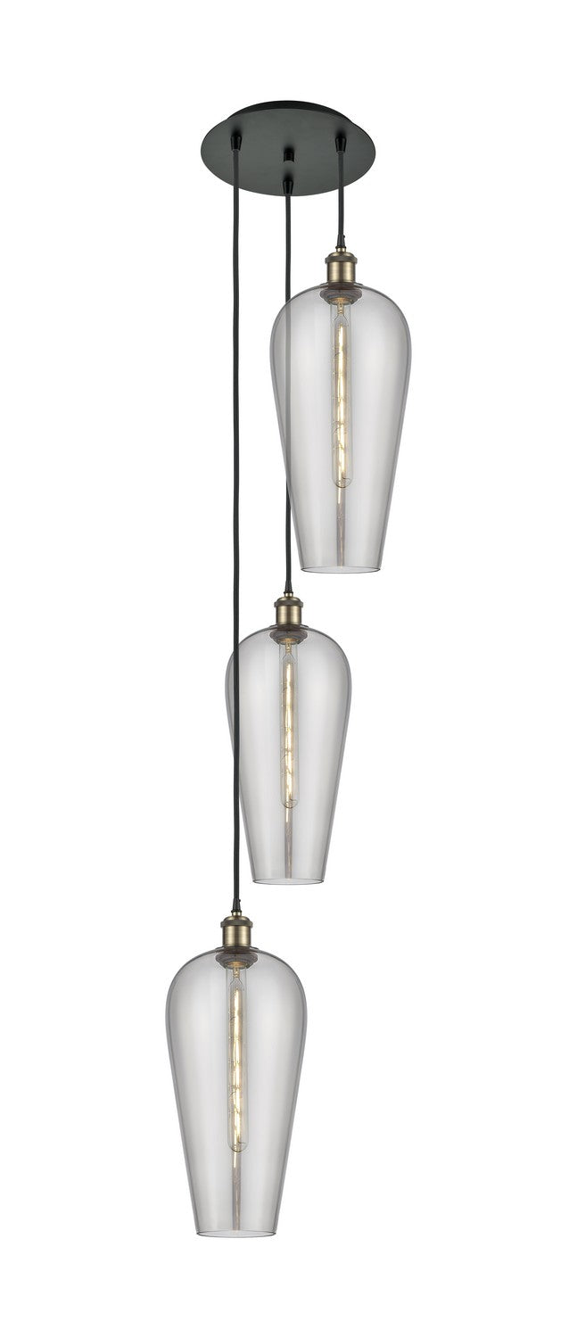 Innovations - 113B-3P-BAB-G456-8SM - Three Light Pendant - Ballston - Black Antique Brass
