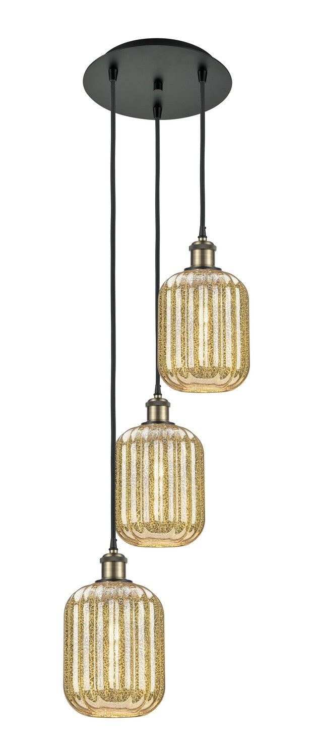 Innovations - 113B-3P-BAB-G460-7ME - Three Light Pendant - Ballston - Black Antique Brass