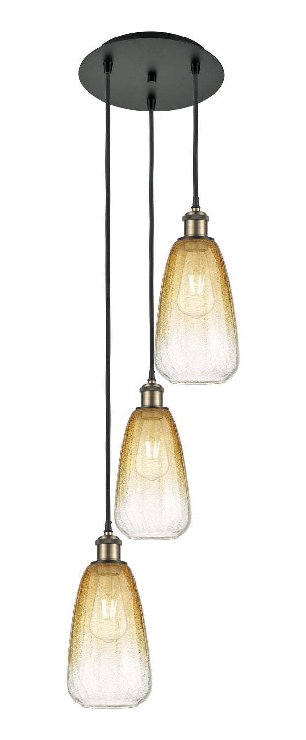 Innovations - 113B-3P-BAB-G480-6AM - Three Light Pendant - Ballston - Black Antique Brass