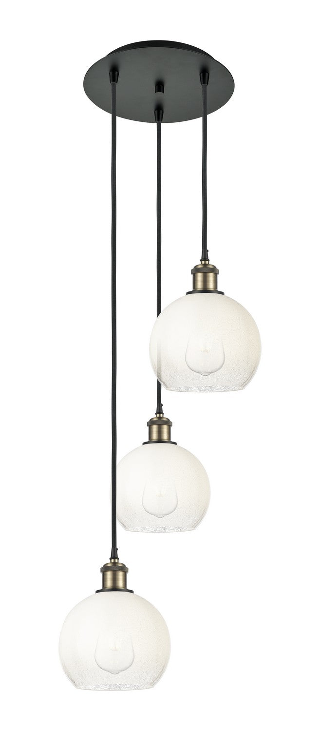 Innovations - 113B-3P-BAB-G483-8OP - Three Light Pendant - Ballston - Black Antique Brass