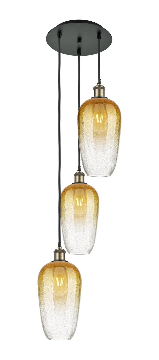 Innovations - 113B-3P-BAB-G484-7AM - Three Light Pendant - Ballston - Black Antique Brass