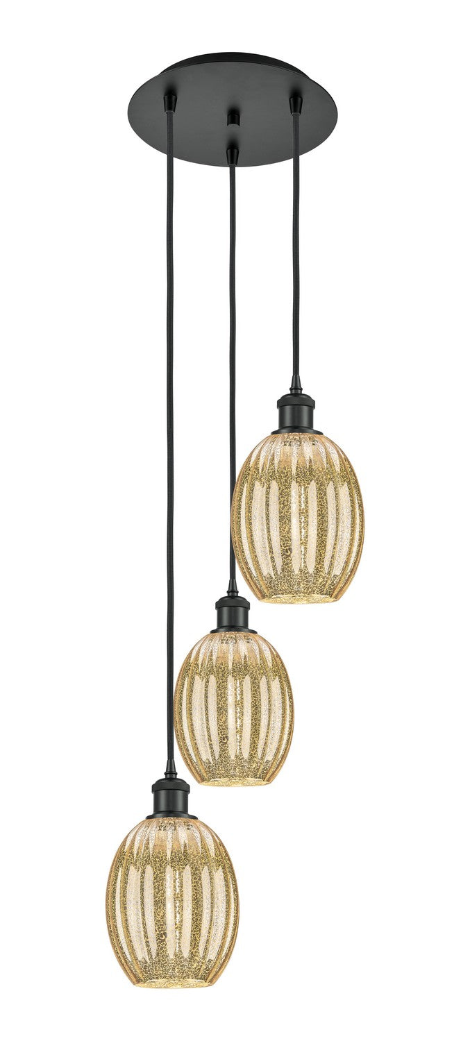 Innovations - 113B-3P-BK-G459-6ME - Three Light Pendant - Ballston - Matte Black