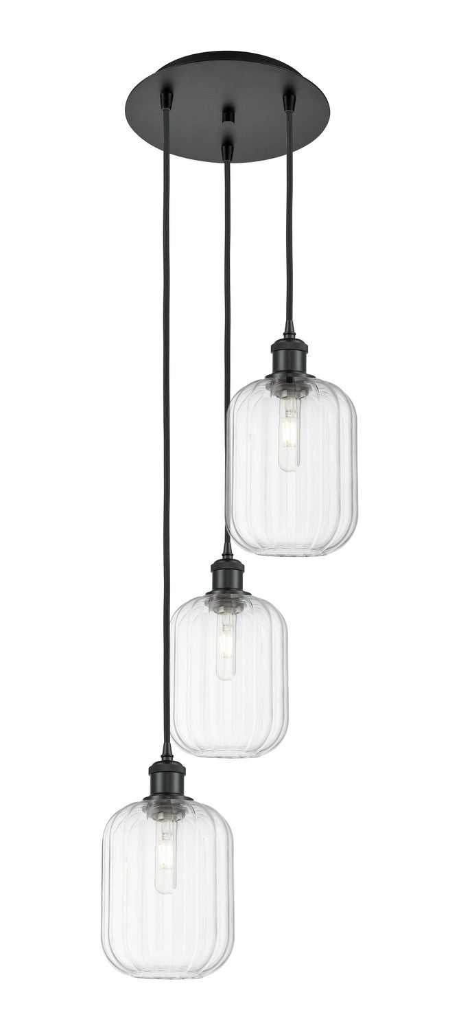 Innovations - 113B-3P-BK-G460-7CL - Three Light Pendant - Ballston - Matte Black