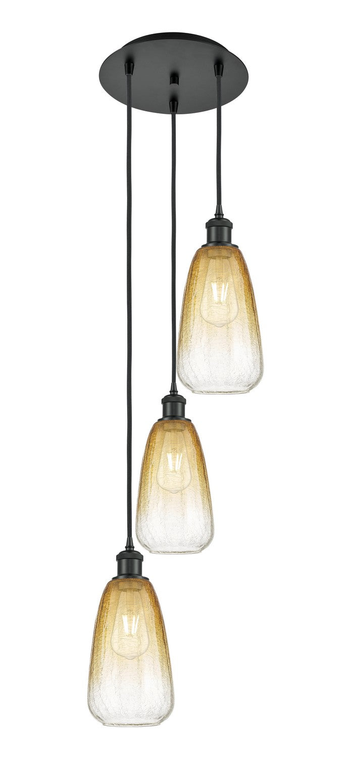 Innovations - 113B-3P-BK-G480-6AM - Three Light Pendant - Ballston - Matte Black
