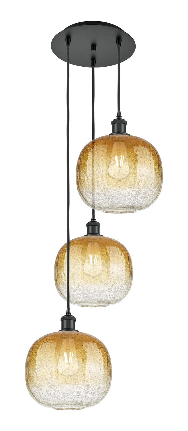 Innovations - 113B-3P-BK-G481-10AM - Three Light Pendant - Ballston - Matte Black
