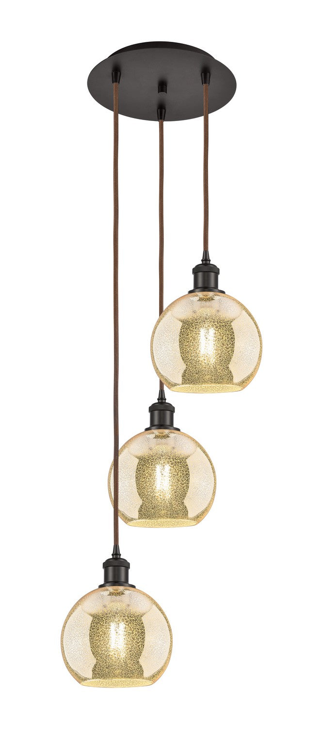 Innovations - 113B-3P-OB-G128-8 - Three Light Pendant - Ballston - Oil Rubbed Bronze