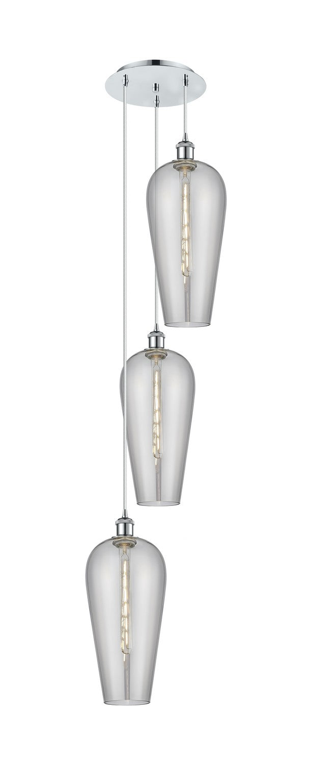 Innovations - 113B-3P-PC-G456-8SM - Three Light Pendant - Ballston - Polished Chrome