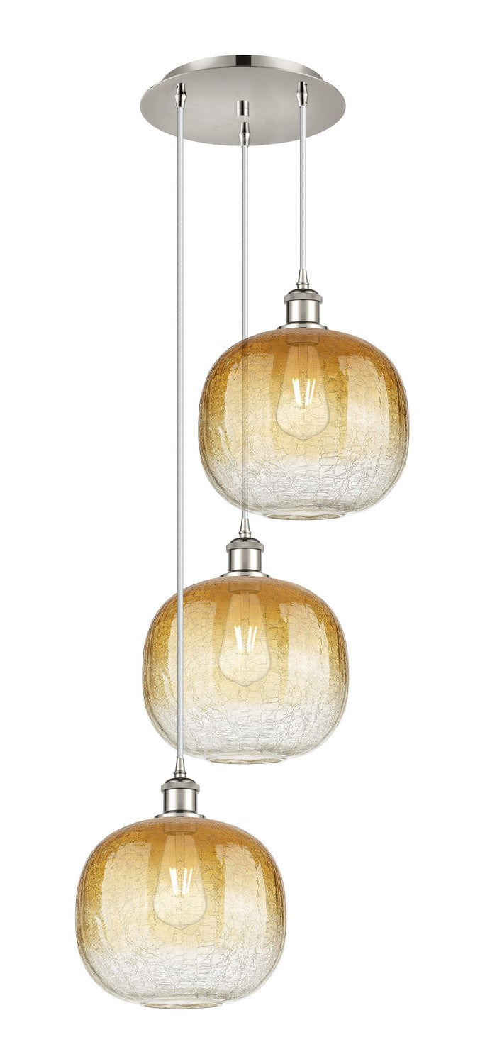 Innovations - 113B-3P-PN-G481-10AM - Three Light Pendant - Ballston - Polished Nickel