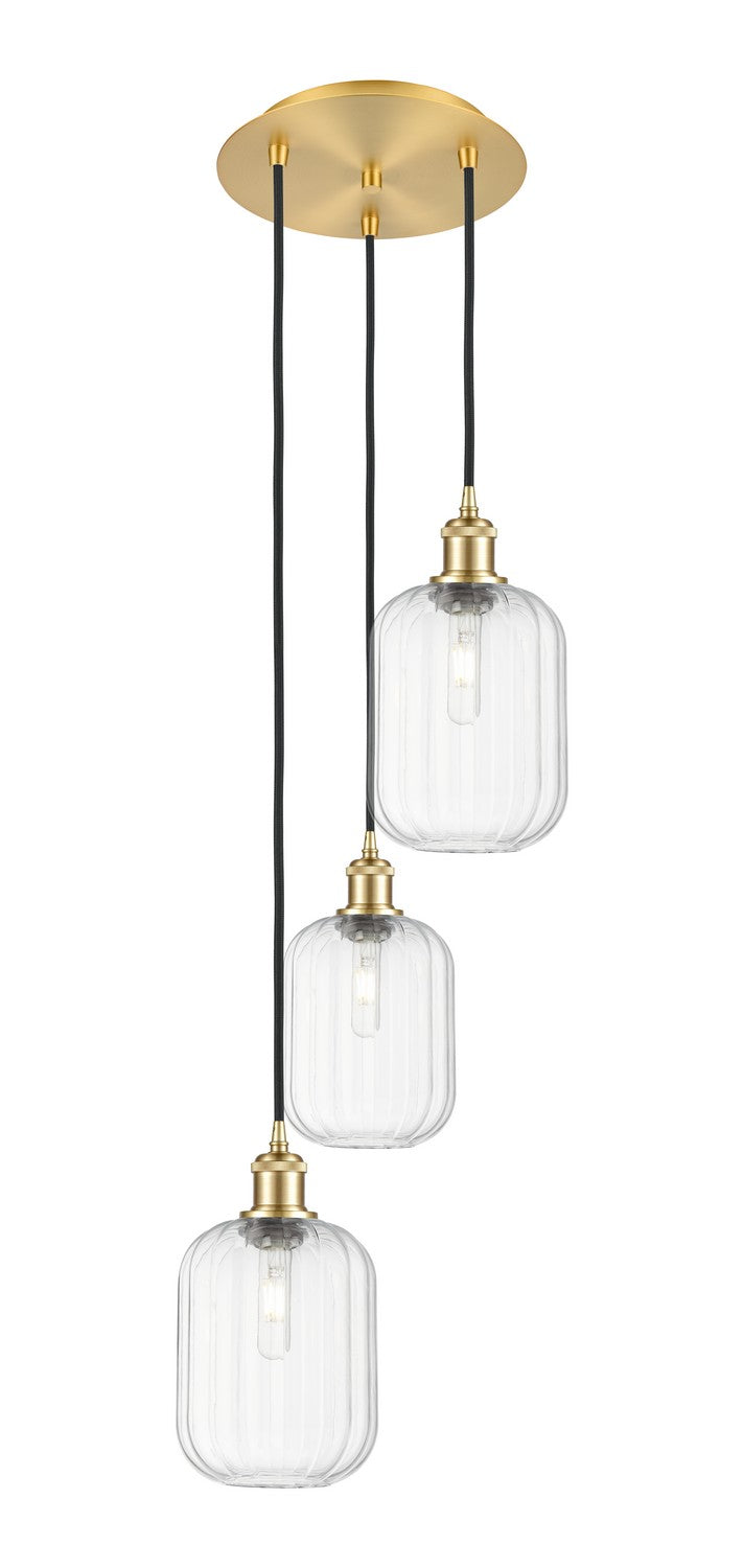 Innovations - 113B-3P-SG-G460-7CL - Three Light Pendant - Ballston - Satin Gold