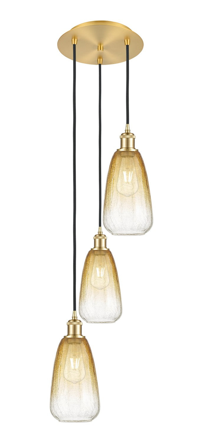 Innovations - 113B-3P-SG-G480-6AM - Three Light Pendant - Ballston - Satin Gold