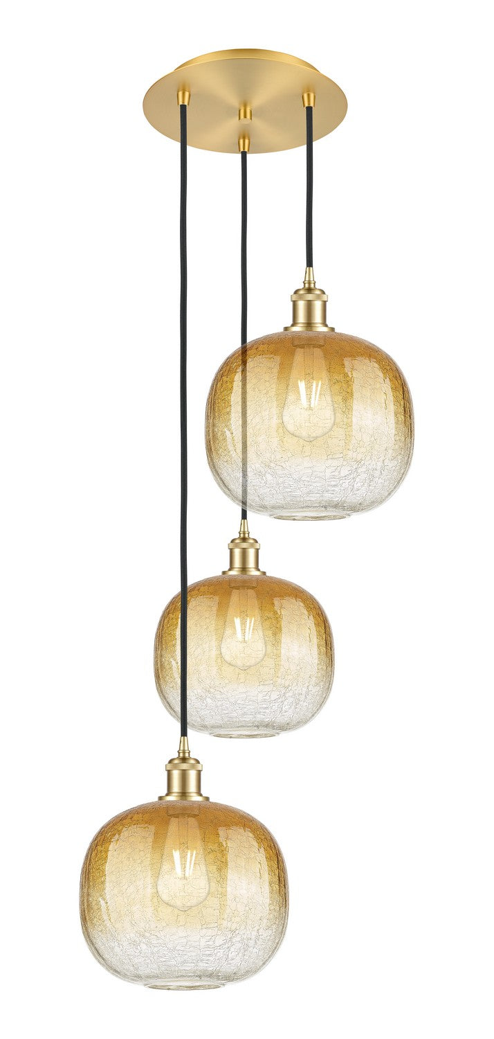 Innovations - 113B-3P-SG-G481-10AM - Three Light Pendant - Ballston - Satin Gold