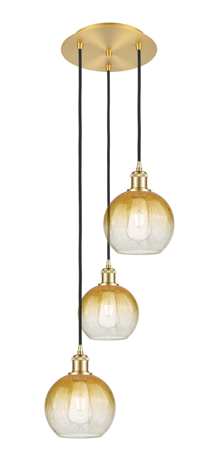 Innovations - 113B-3P-SG-G483-8AM - Three Light Pendant - Ballston - Satin Gold