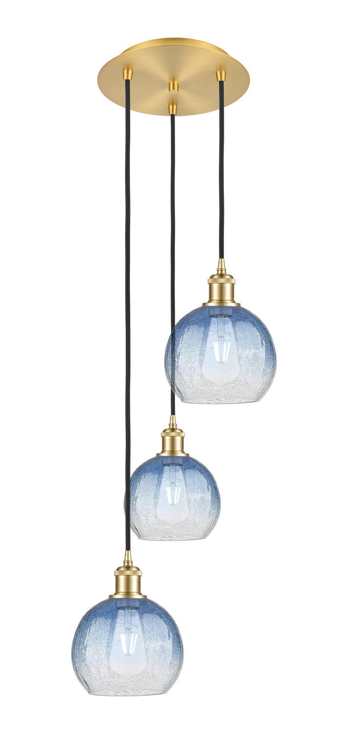 Innovations - 113B-3P-SG-G483-8SB - Three Light Pendant - Ballston - Satin Gold