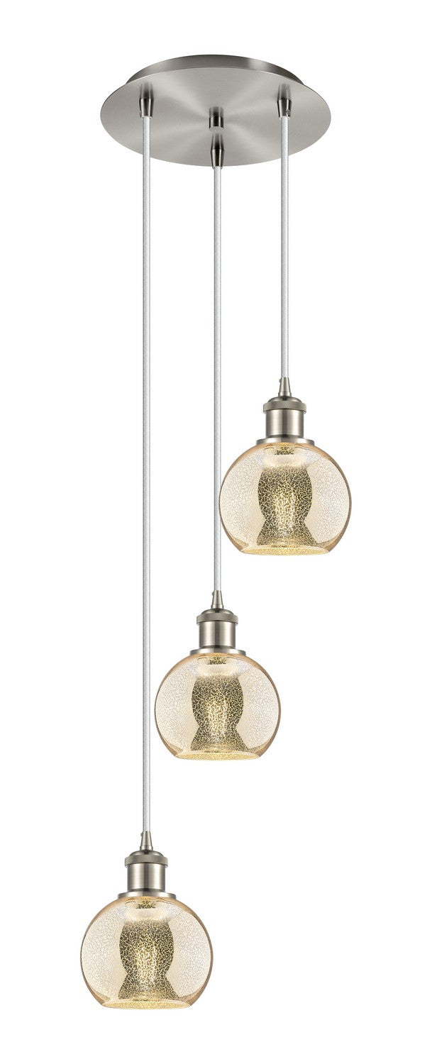 Innovations - 113B-3P-SN-G128-6 - Three Light Pendant - Ballston - Brushed Satin Nickel