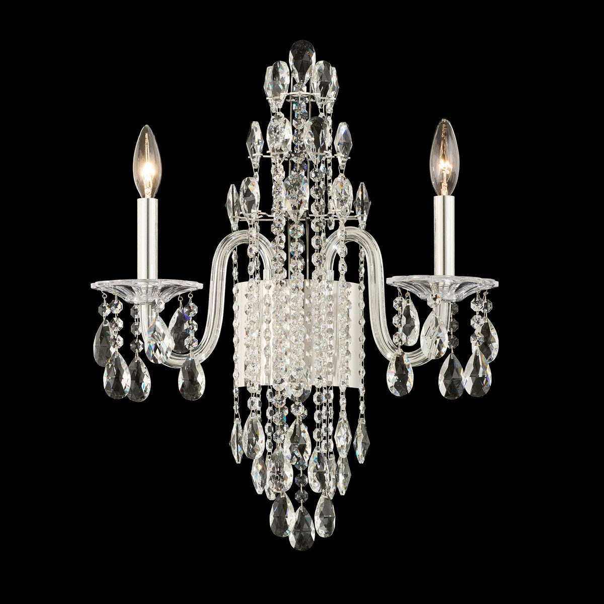 Schonbek - S93502-51R - Two Light Wall Sconce - Rainier - Black