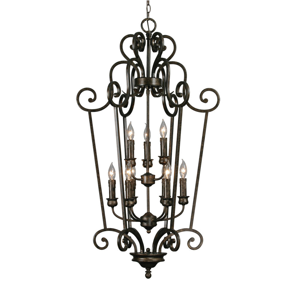 Golden - 8063-CG9 BUS - Nine Light Chandelier - Heartwood - Burnt Sienna
