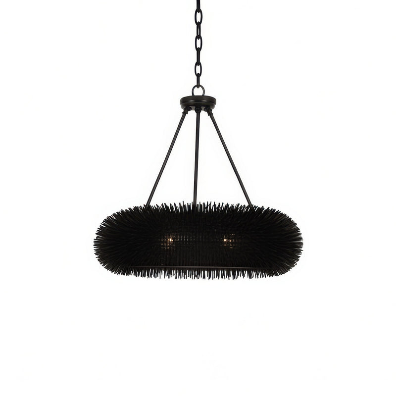Varaluz - 569P06BL - Six Light Pendant - Urchin - Black