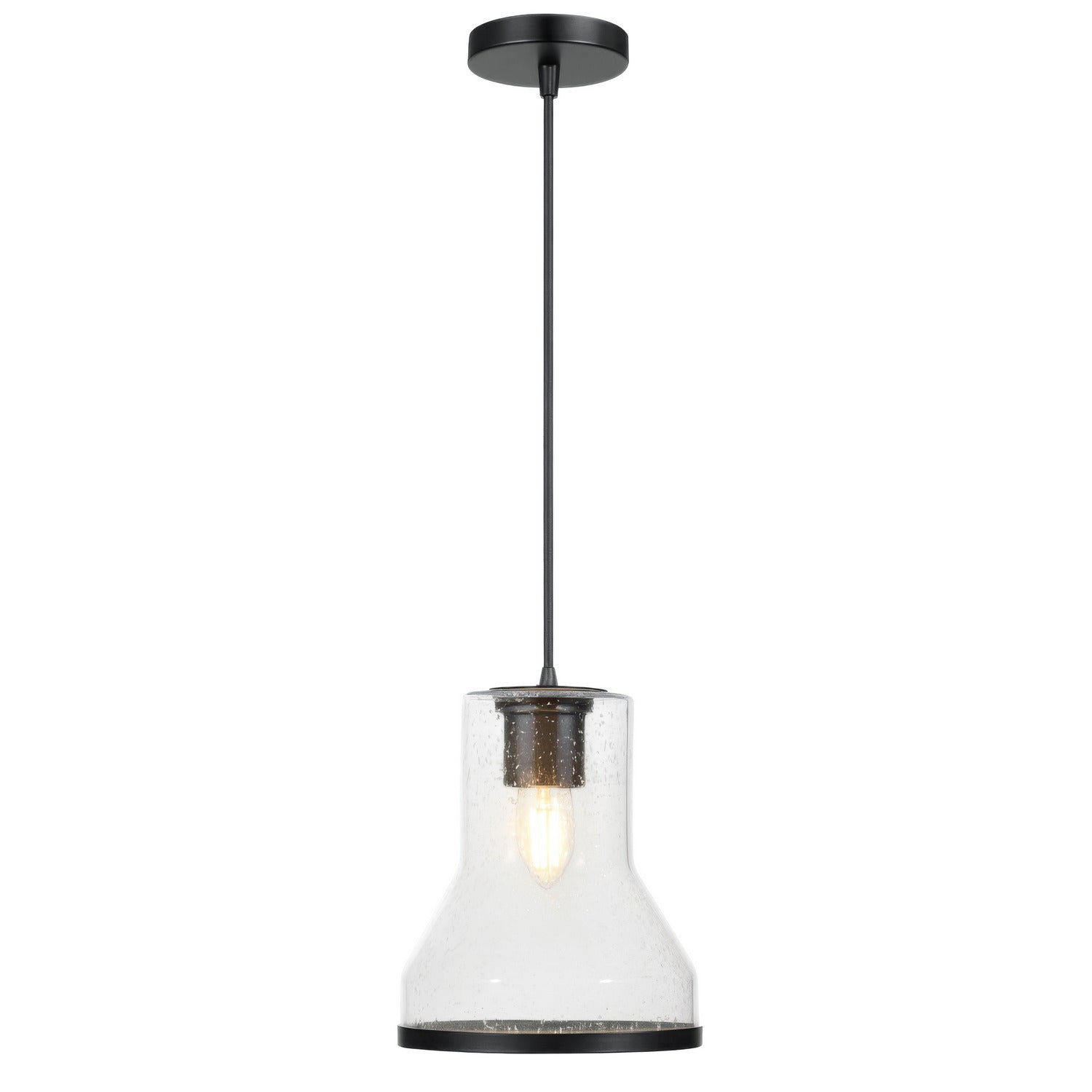 Varaluz - 580M01BLK - One Light Pendant - Alicia - Matte Black