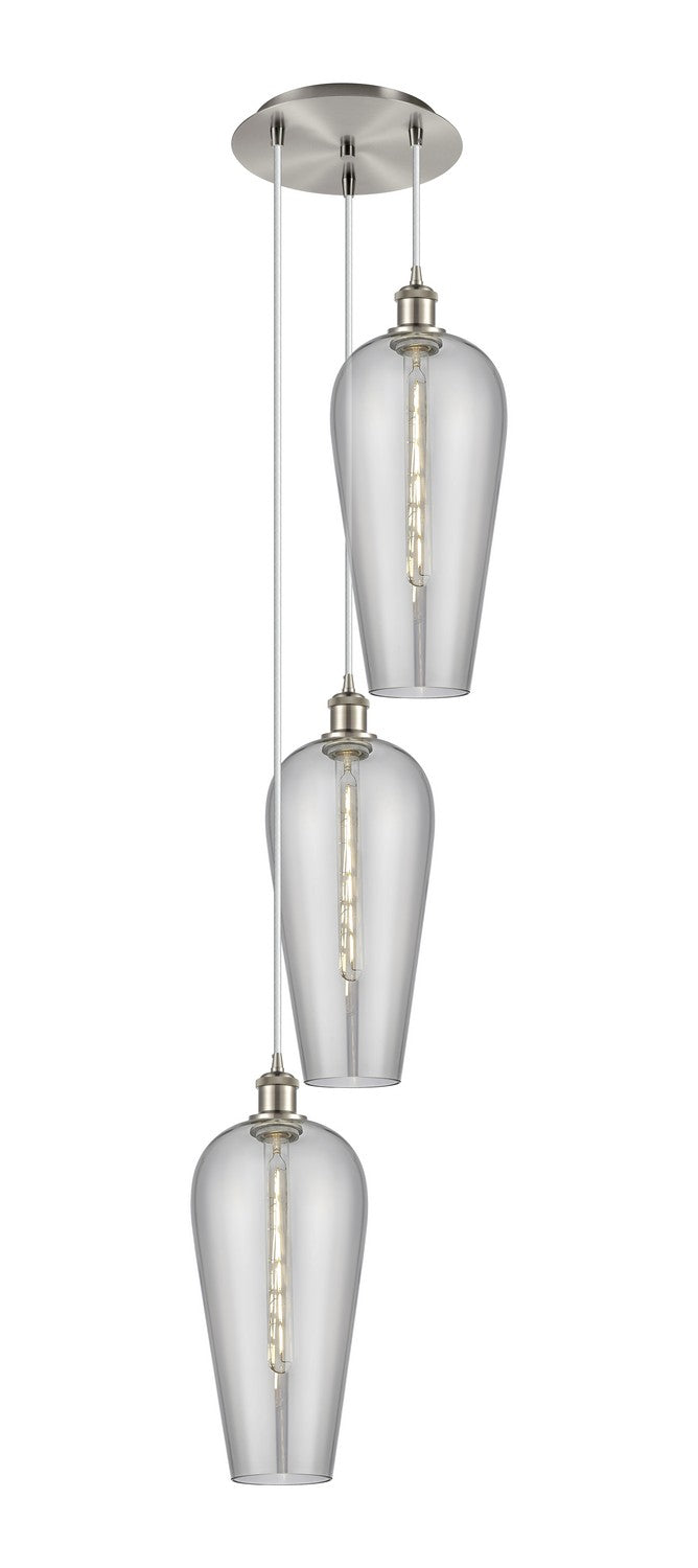 Innovations - 113B-3P-SN-G456-8SM - Three Light Pendant - Ballston - Brushed Satin Nickel