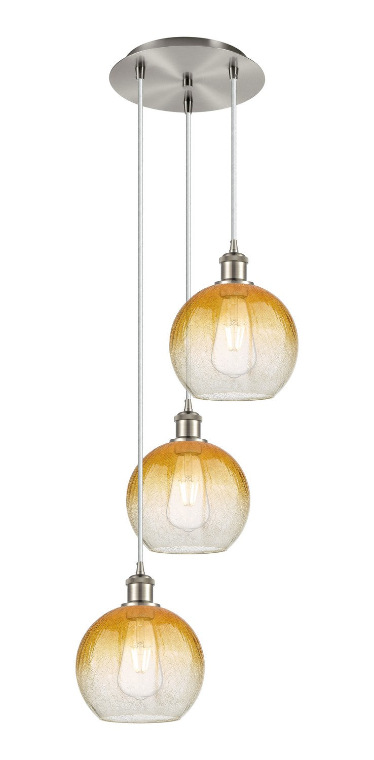 Innovations - 113B-3P-SN-G483-8AM - Three Light Pendant - Ballston - Brushed Satin Nickel