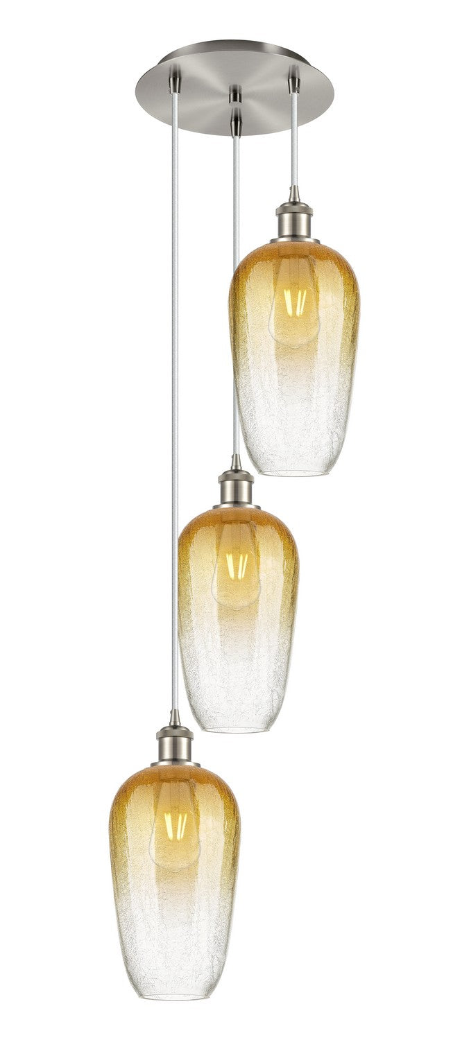 Innovations - 113B-3P-SN-G484-7AM - Three Light Pendant - Ballston - Brushed Satin Nickel