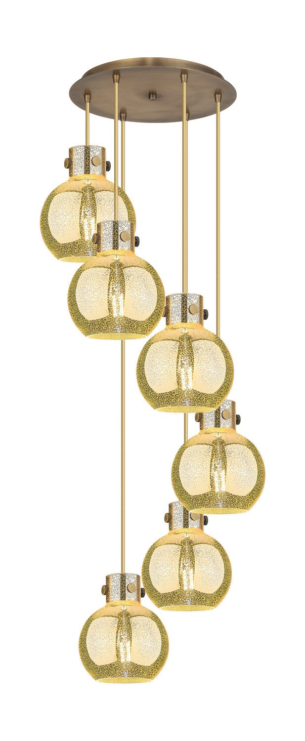 Innovations - 116-410-1PS-BB-G410-8ME - Six Light Pendant - Newton - Brushed Brass