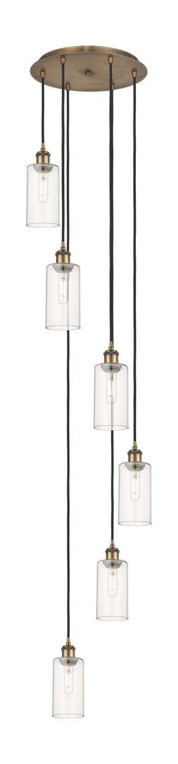 Innovations - 116B-6P-BB-G434-7CL - Six Light Pendant - Downtown Urban - Brushed Brass