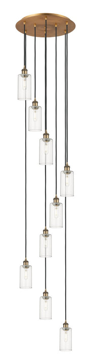 Innovations - 119B-9P-BB-G434-7CL - Nine Light Pendant - Downtown Urban - Brushed Brass