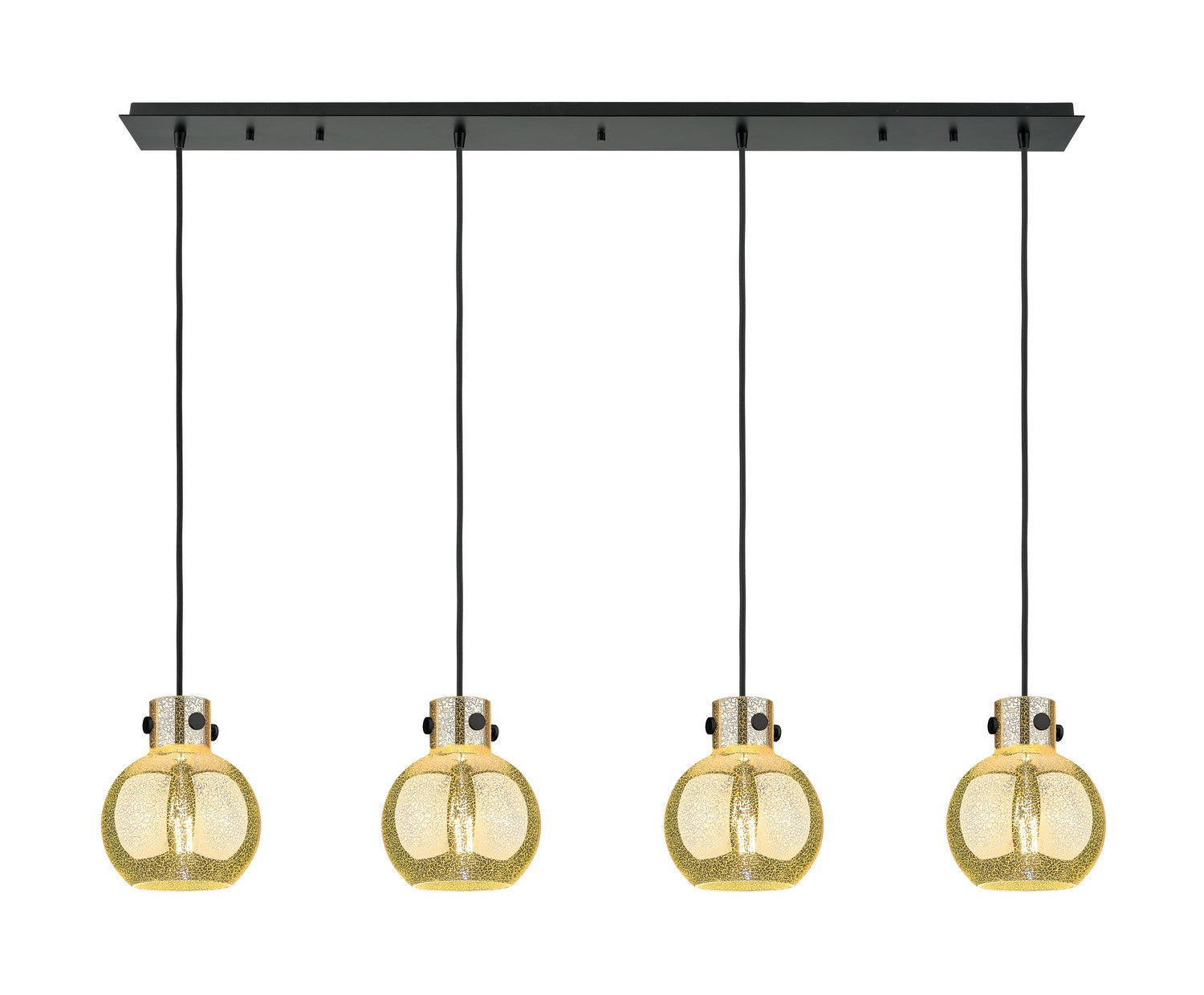 Innovations - 124-410-1PS-BK-G410-8ME - Four Light Linear Pendant - Newton - Matte Black