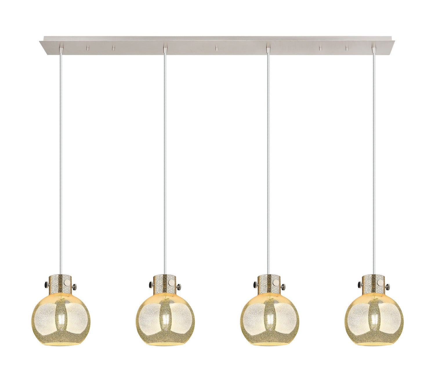 Innovations - 124-410-1PS-PN-G410-8ME - Four Light Linear Pendant - Newton - Polished Nickel