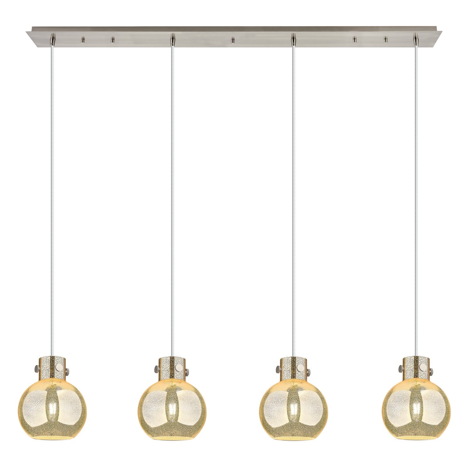 Innovations - 124-410-1PS-SN-G410-8ME - Four Light Linear Pendant - Newton - Brushed Satin Nickel