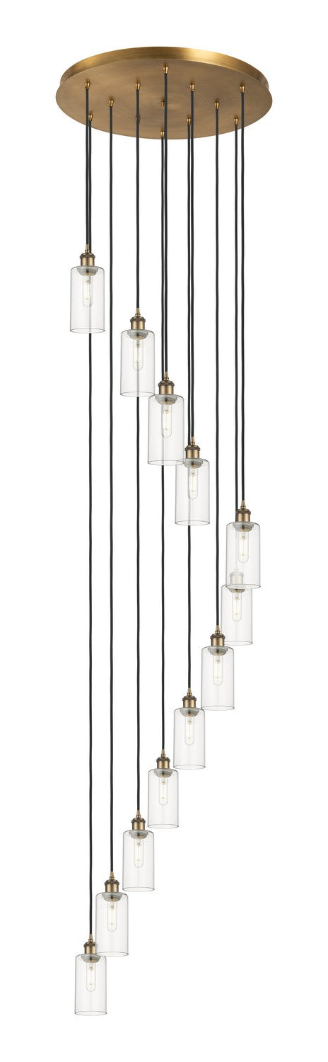 Innovations - 126B-12P-BB-G434-7CL - 12 Light Pendant - Downtown Urban - Brushed Brass