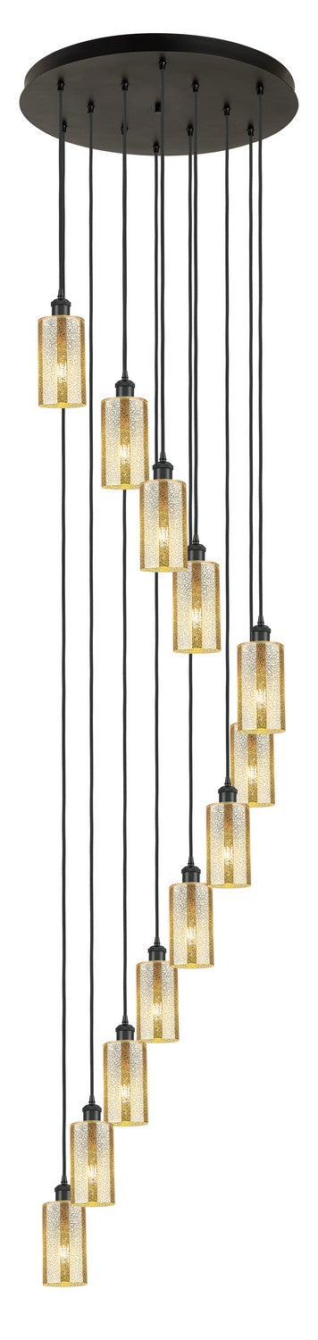 Innovations - 126B-12P-BK-G434-7ME - 12 Light Pendant - Downtown Urban - Matte Black