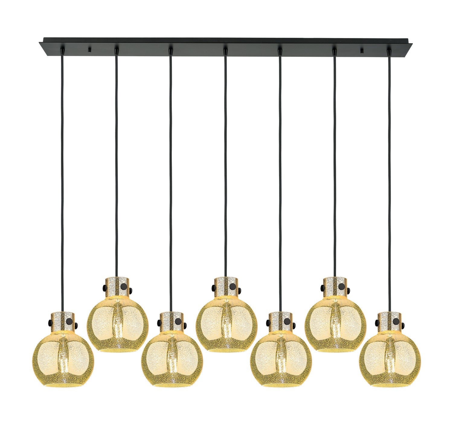 Innovations - 127-410-1PS-BK-G410-8ME - Seven Light Linear Pendant - Newton - Matte Black