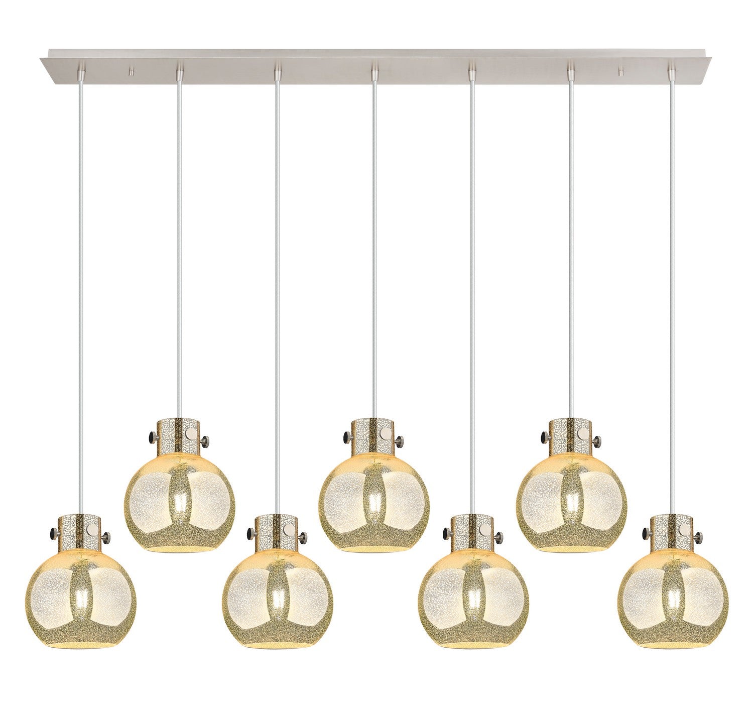 Innovations - 127-410-1PS-PN-G410-8ME - Seven Light Linear Pendant - Newton - Polished Nickel