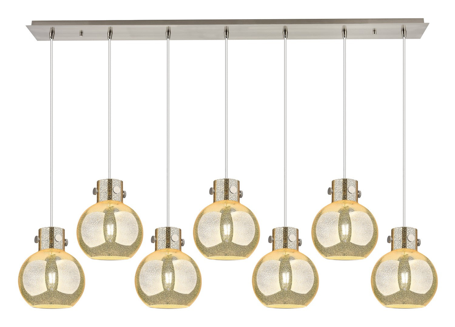 Innovations - 127-410-1PS-SN-G410-8ME - Seven Light Linear Pendant - Newton - Brushed Satin Nickel