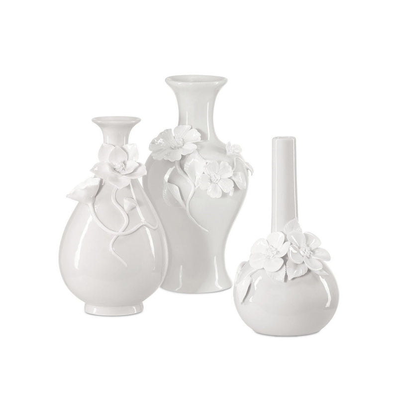 Currey and Company - 1200-0982 - Vase Set of 3 - Ave Maria - White