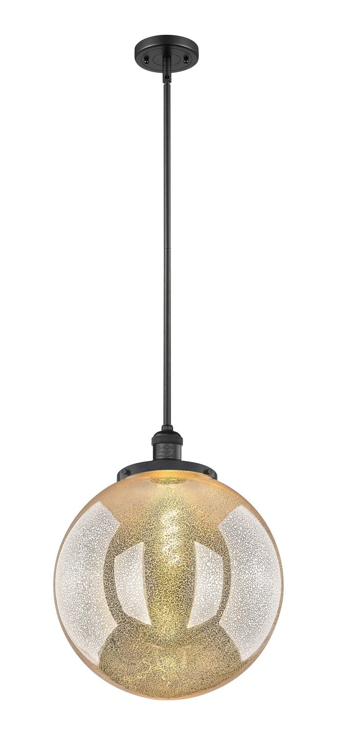 Innovations - 201S-BK-G208-16 - One Light Pendant - Franklin Restoration - Matte Black