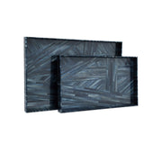 Currey and Company - 1200-1068 - Tray Set of 2 - Winter Harvest - Blue