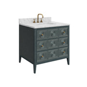 Currey and Company - 3800-0019 - Vanity with Rectangular Undermount Sink - Santos - Vintage Navy/Natural/White/Brushed Brass/Polished Nickel