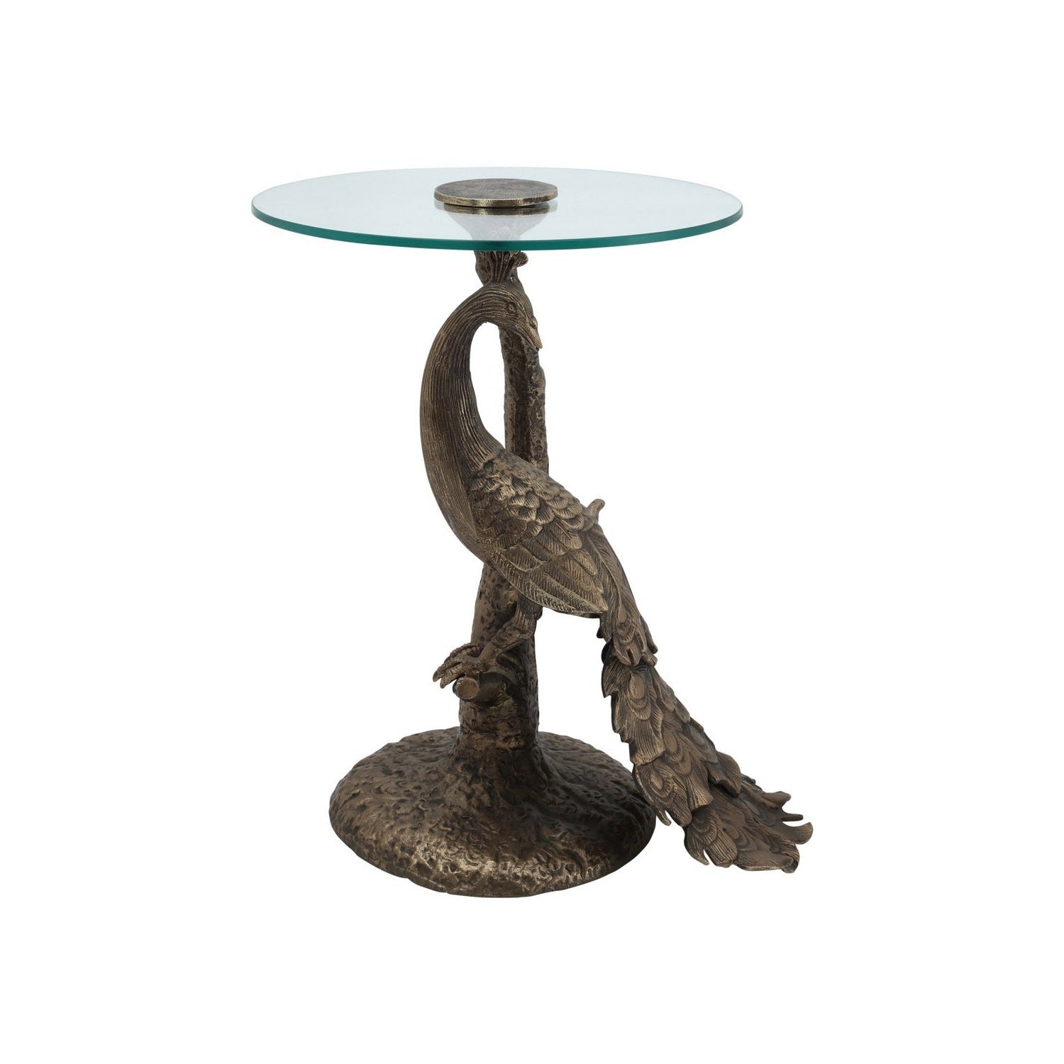 Currey and Company - 4000-0255 - Accent Table - Paonne - Antique Gold/Clear