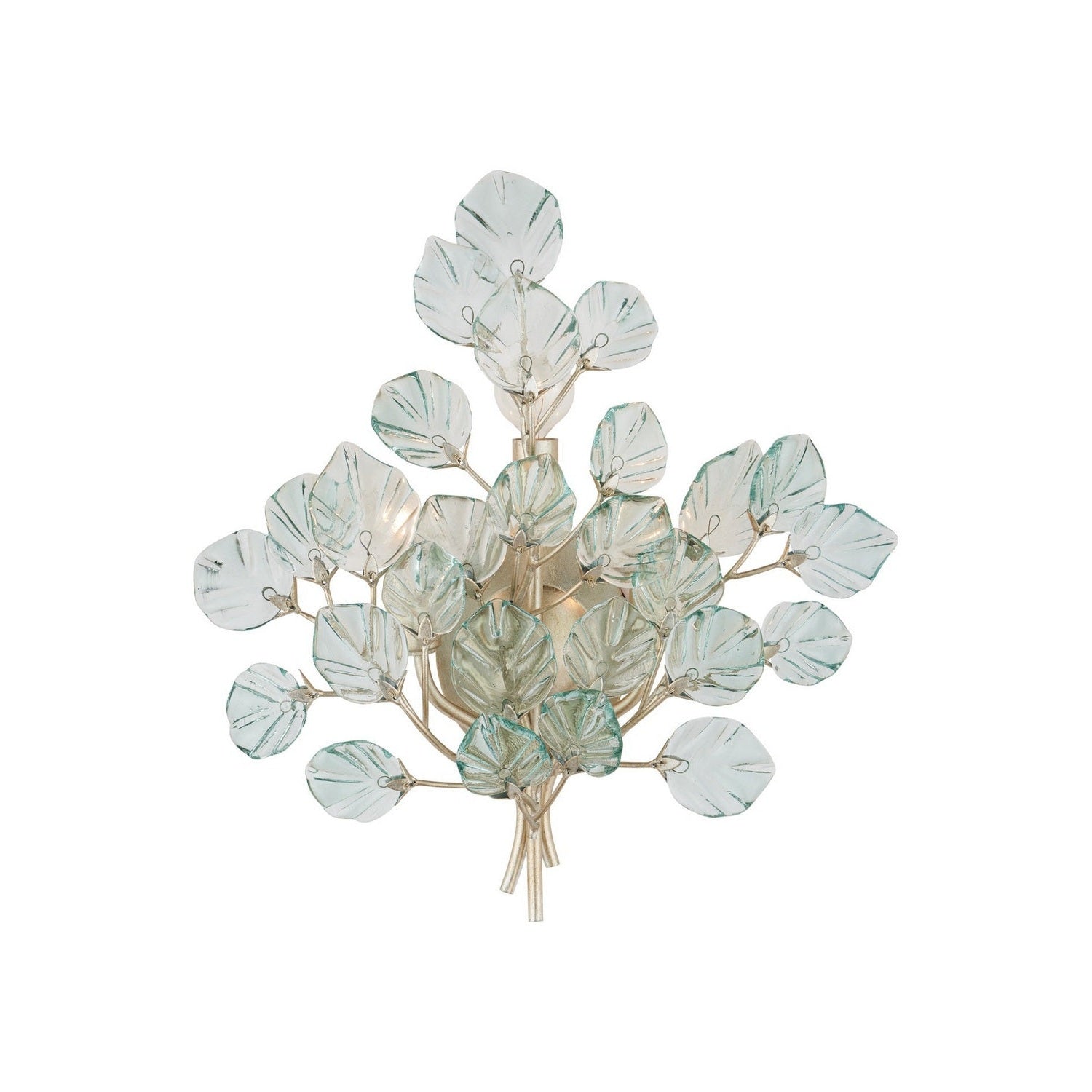 Currey and Company - 5000-0290 - Three Light Wall Sconce - Baobab - Clear/Contemporary Silver Leaf/Contemporary Silver