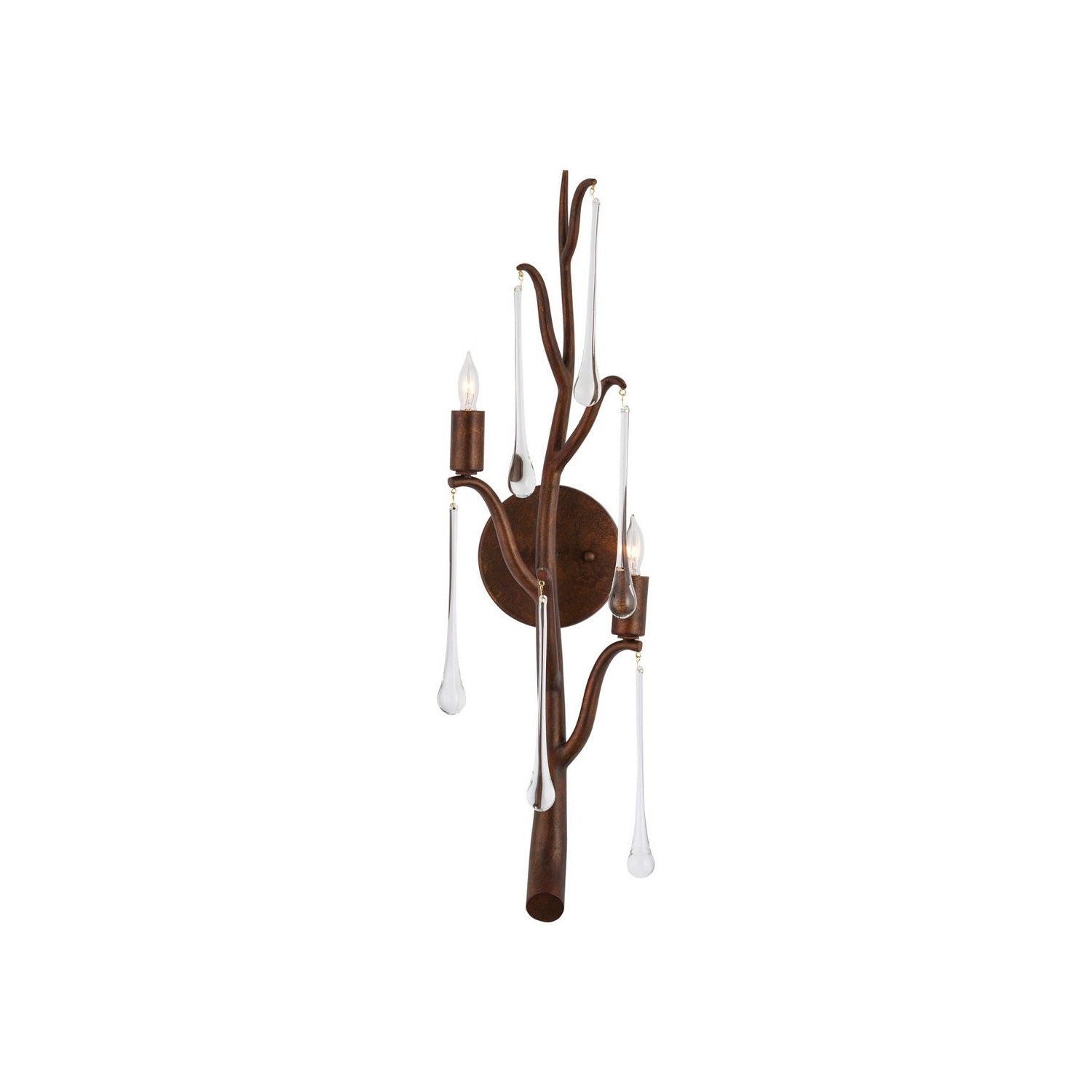 Currey and Company - 5000-0291 - Two Light Wall Sconce - Morning Grove - Rhine Gold/Clear