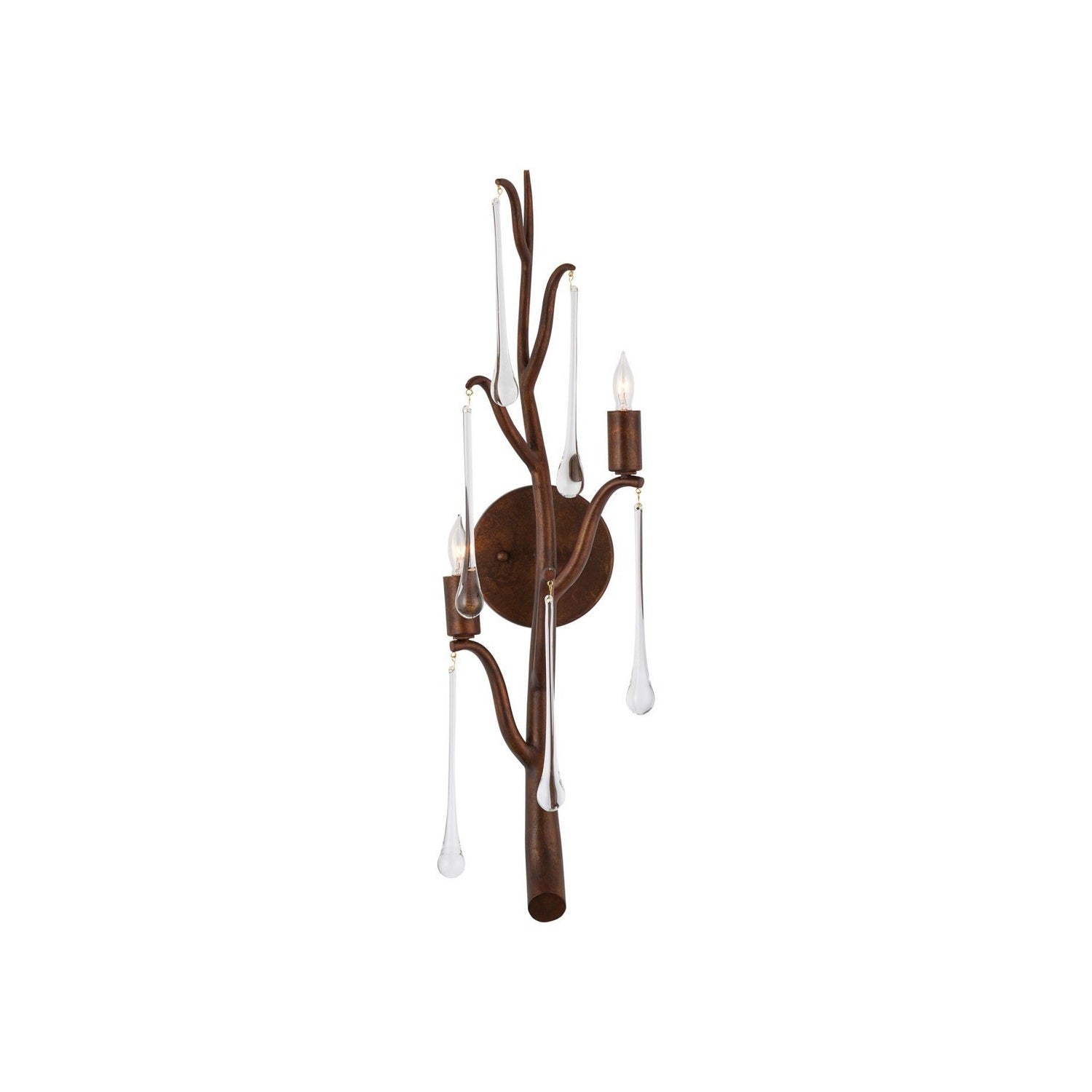 Currey and Company - 5000-0292 - Two Light Wall Sconce - Morning Grove - Rhine Gold/Clear