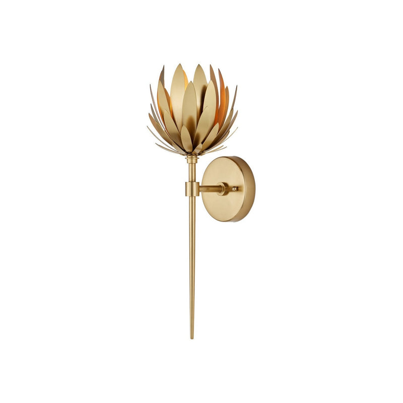 Currey and Company - 5000-0302 - One Light Wall Sconce - Protea - Brass