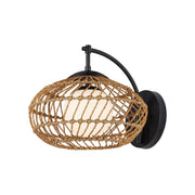 Currey and Company - 5500-0060 - One Light Wall Sconce - Carriage - Natural/Black/Frosted White