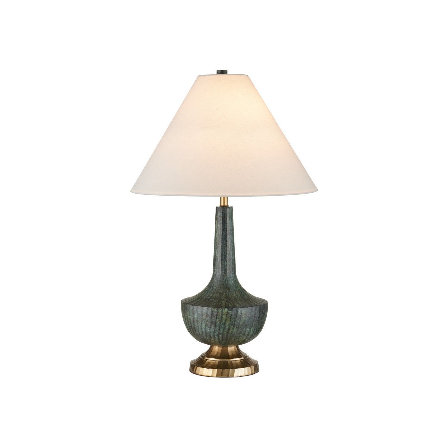 Currey and Company - 6000-1060 - One Light Table Lamp - Djinn - Verdigris/Antique Brass
