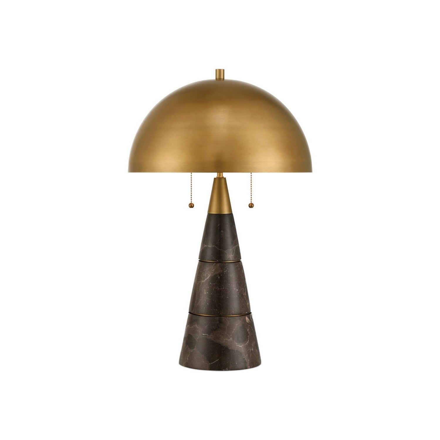 Currey and Company - 6000-1065 - Two Light Desk Lamp - Edith - Coffee Brown/Antique Brass