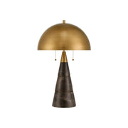 Currey and Company - 6000-1065 - Two Light Desk Lamp - Edith - Coffee Brown/Antique Brass