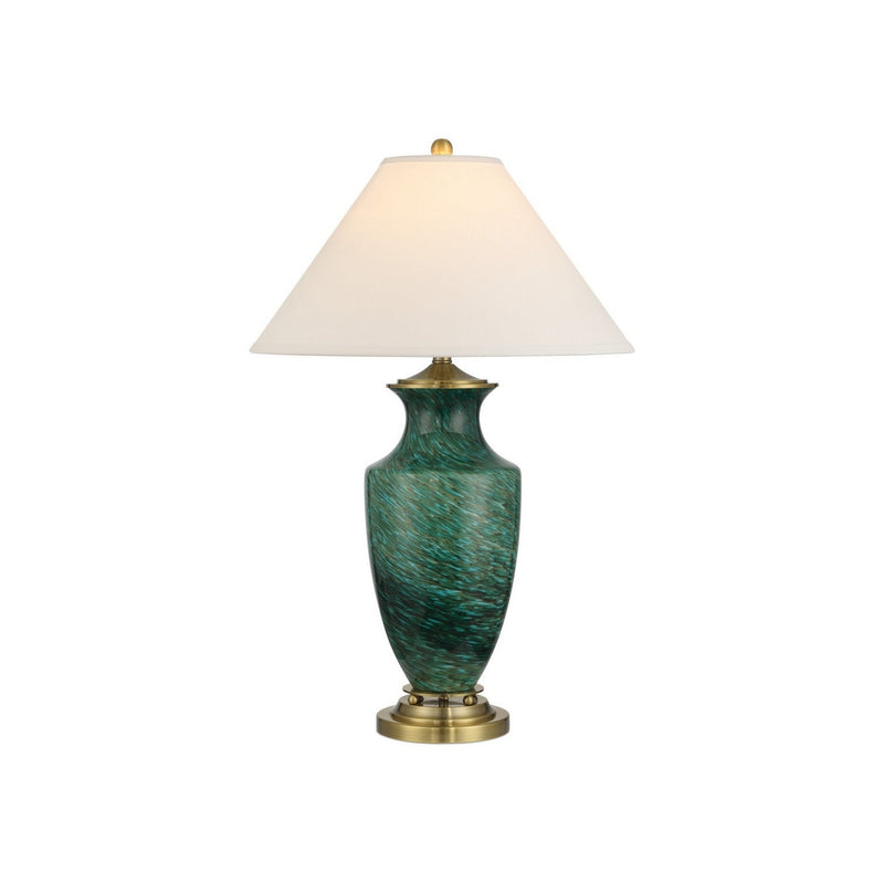 Currey and Company - 6000-1070 - One Light Table Lamp - Claude - Green/Antique Brass